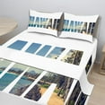 thumbnail image 2 of Ambesonne Tropical Fitted & Top Sheet Set with Shams, Hawaii Themed, Blue Green, 2 of 8