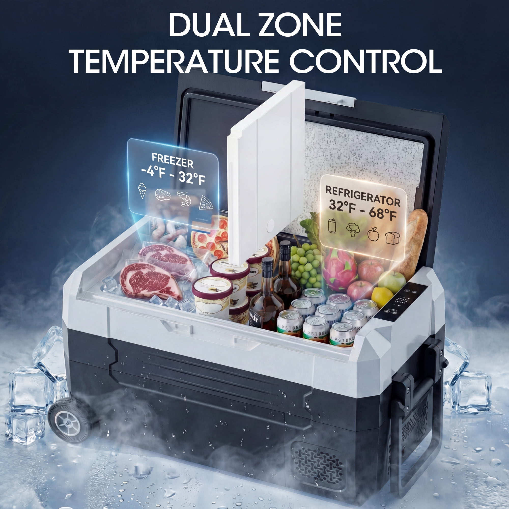 Nepsam 12 Volt Refrigerator, 37 Quart (35L) Car Fridge, Car Refrigerator -4℉~77℉, Portable Freezer for RV, Camping, Travel