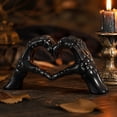 thumbnail image 5 of Sculpture Skeleton Hand Heart Gesture Decor 5 Inch Gothic Figurine for Home Halloween and Spooky Valentines Display, 5 of 6