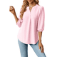 thumbnail image 1 of Blusas Informales de Verano para Mujer, con Cuello en V, Corta, Encaje Calado y Bonitas Blusas de Negocios Rosa XXL, 1 of 7