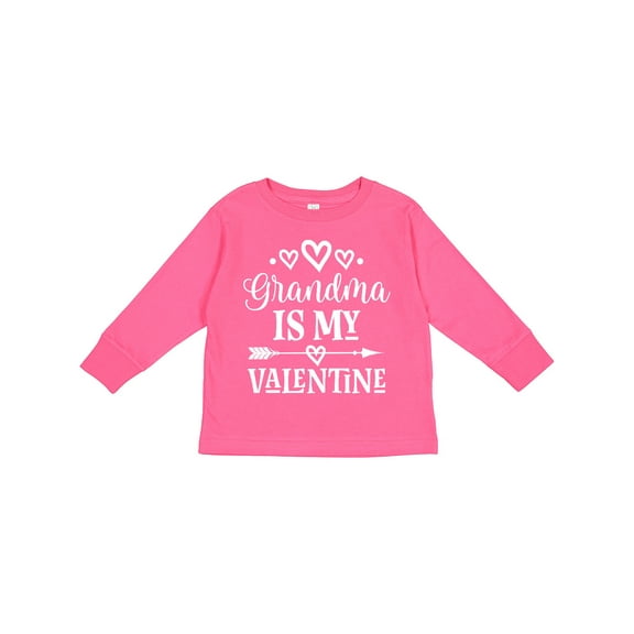 Inktastic Grandma is My Valentine Boys or Girls Long Sleeve Toddler T-Shirt