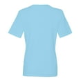 thumbnail image 3 of Women Summer Casual Shirts Women's Short-sleeved T-shirt V-neck Solid Color Top, 3 of 4
