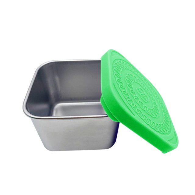 Harpily Dinnerware Snack Box Leakproof Small Food Containers With Silicone Lids Stackable Snack Pots For Kids Stainless Steel Snack Containers Lunch Box For Kids School