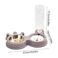 thumbnail image 3 of Cififendec 2-in-1 Pet Feeder and Waterer, 10.63"×7.09", No-Spill Cat and Dog Bowl Set, Detachable Food and Water Station for Small Pets with Auto Water Refill(Purple), 3 of 5
