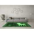 thumbnail image 3 of Ahgly Company Indoor Round Animal Emerald Green Traditional Area Rugs, 6' Round, 3 of 4