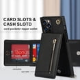 thumbnail image 5 of Crossbody Phone Case for iPhone 12 Pro Max Case with Card Holder for Women,iPhone 12 Pro Max Case Wallet with Strap Lanyard for Men,PU Leather Magnetic Clasp with Kickstand 6.7", Black, 5 of 16