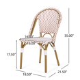 thumbnail image 2 of Ensemble de 2 Chaises Bistro d'Extérieur Rouges et Blanches - Cadre en Aluminium, Rotin en Polyéthylène, 35 Pouces H - Sièges de Patio Français Classiques pour Balcon, Jardin Ou Salle à Manger, 2 of 14