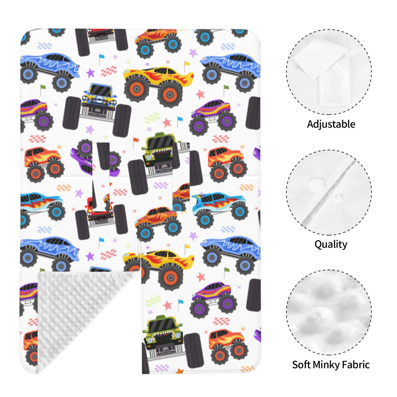 Naloa Cartoon Monster Trucks1 Baby Car Seat Cover, Breathable Baby Carrier Cover, Multiuse Baby Carrier Cover & Nursing Breastfeeding Cover