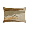 thumbnail image 1 of The HomeCentric Decorative Gold & Brown Pack of 2, 12"x26" (30x65 cm) Lumbar Pillow Cover, Linen Beaded, Sequins & Embroidery Oblong Pillow, Abstract Pattern Modern Style - Casting A Glow, 1 of 4