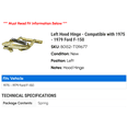 thumbnail image 2 of Left Hood Hinge - Compatible with 1975 - 1979 Ford F-150 1976 1977 1978, 2 of 2