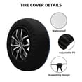 thumbnail image 2 of Naloa whiet Snowflake blue background PVC Leather Spare Tire Wheel Cover Spare Tire Cover, for Car Truck SUV Camper Trailer Universal Fit(14-17in)-15 inch, 2 of 6