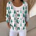 thumbnail image 2 of Kaondbfi Women's Cardigan, Printed Women's Casual Button Cardigan with V Neck and Thick Needle Hole Stripe Winter Clothing for Women, 2 of 4