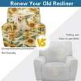 thumbnail image 4 of HELLHERO Hummingbird Sunflower Print Recliner Seat Covers for Reclining Chair Lazy Boy Recliner Covers That Stay in Place with Storage Pockets, Yellow, 4 of 8