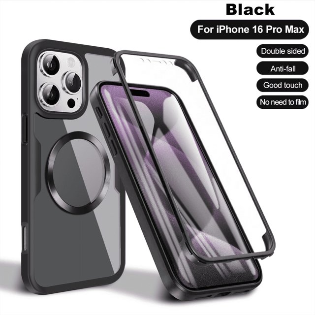 2IN1 For Magsafe 360° Protection Case For iPhone 16 14 13 12 11 15 Pro Max Plus Front+Back Silicone Clear Magnetic Full Cover tzw