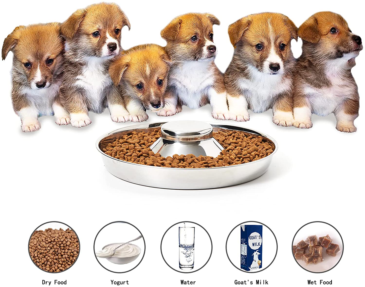 TiokMc Stainless Steel Raised Slow Feed Bowl photo 3