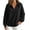 Black, variant on Hurxie Womens Oversized V Neck Fleece Sweatshirt Casual Long Sleeve Sweatshirts Collared Pullover Sweatshirts