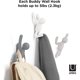 thumbnail image 4 of Ganchos de pared - Ganchos decorativos de pared, juego de 3, colores variados, gris, tamaño real, 4 of 4