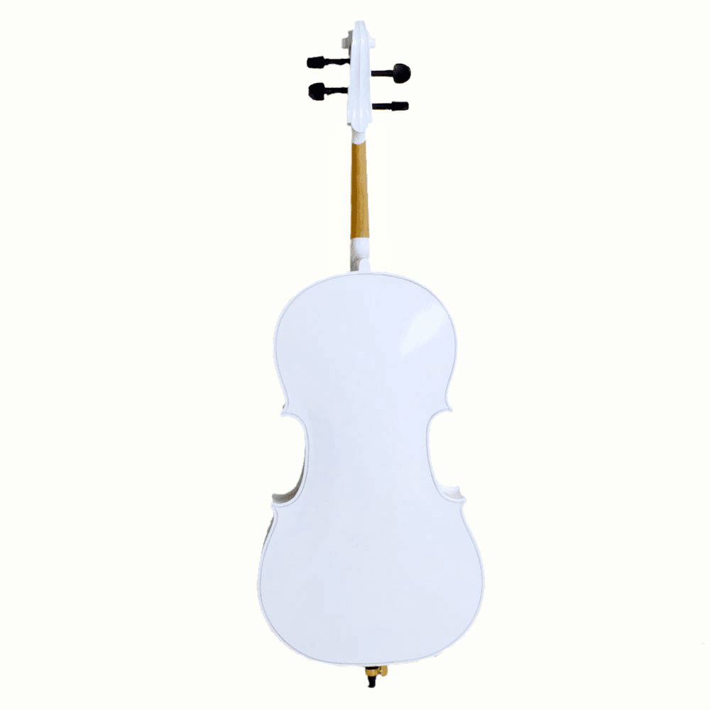 Tcbosik Full-Size Beginner Cello with Bag, 4/4, Acoustic Cello Kit with Bow, Rosin and Bridge, Adults String Musical Instruments, White