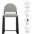thumbnail image 4 of Counter Stool Chair, Brown, Fabric, Metal, Bar Pub Cafe Bistro Dining Kitchen Hospitality Restaurant, Modern Contemporary, HB37836, 4 of 10