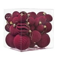 thumbnail image 2 of Uutvery 36Pcs Special-shaped Flocking Christmas Balls, Red Painted Velvet Christmas Tree Ornaments, Shatterproof Hanging Decor for Church Holiday Decorations, 2 of 2