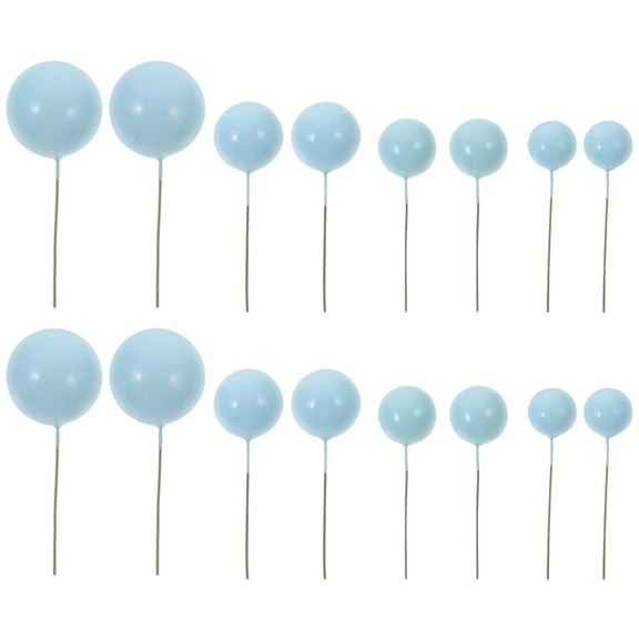 OULII 20Pcs Ball Cake Decorations for Cakes and Desserts Blue and Gold