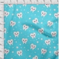 thumbnail image 4 of oneOone Cotton Cambric Aqua Blue Fabric Teeth Diy Clothing Quilting Fabric Print Fabric By Yard 56 Inch Wide, 4 of 5