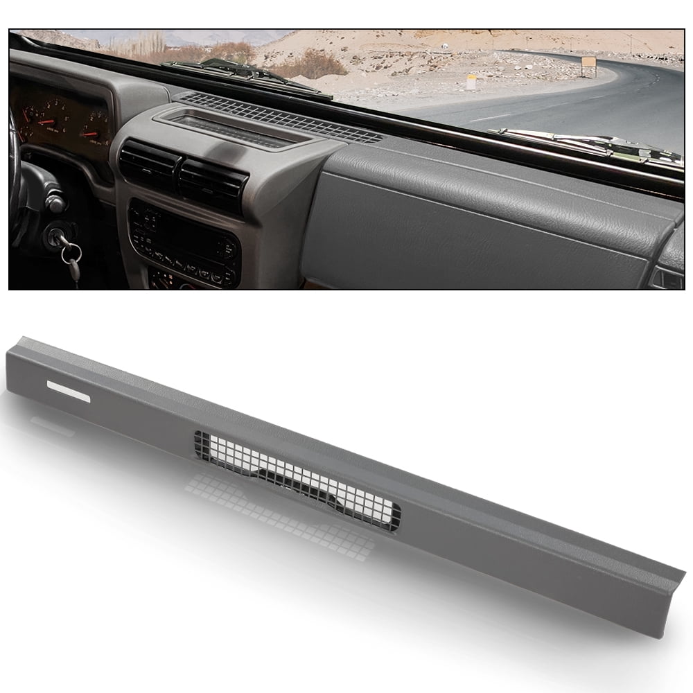 PIT66 Dash Top Cover Defrost Vent Bezel Trim Grey Fit for Jeep Wrangler TJ 1997-2006 55037036