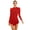 Red, variant on JanJean Women's Long Sleeve Rhinestone Figure Skating Dress Sheer Mesh Lyrical Ballet Dance Leotard Black XL