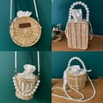 thumbnail image 2 of CreativeArrowy Handwoven Round Rattan Bag Messenger Diagonal Environmental Quality Straw Natural Chic Purse Handmade Woven Handbags, 2 of 5
