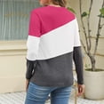 thumbnail image 5 of Womens Tops Color Block Tunic Tops Casual Long Sleeve Shirts Round Neck Pullover Blouses For Women, 5 of 7