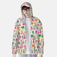 thumbnail image 3 of Pofeuu Tulips Flowers Print Sun Protection Outdoor Lightweight Full Zip UV Cooling Hoodie Long Sleeve Summer Clothing for Outdoor Hiking-3X-Large, 3 of 5
