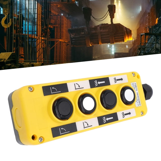 Controlador De Polipasto De 4 , Interruptor De Botón De Grúa De Polipasto Eléctrico A Prueba De Lluvia IP68 Marco Ergonómico Y Resistente AC250V 5A 500V 2A Para Máquina