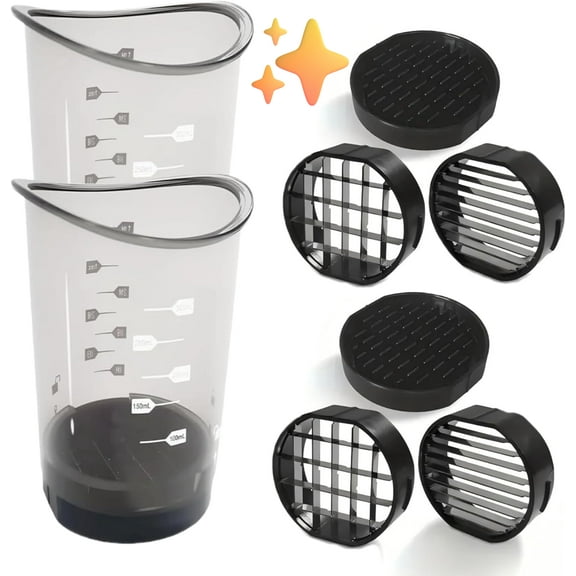 2025 Upgraded Cup Slicer – Multifunctional Fruit & Egg Cutter with Removable Blades and Push Plate, Easy Kitchen Gadget for Strawberry, Grape, Banana & Veggies(2pcs)