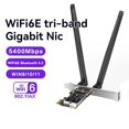 thumbnail image 2 of Adaptador WiFi 6E 5400Mbps BT5.2 PCI-e Tarjeta de Red Inalámbrica AX5400 Wifi 6E PCI-e 2.4G/5G/6Ghz Tarjeta WiFi para Win10 Win11, 2 of 10
