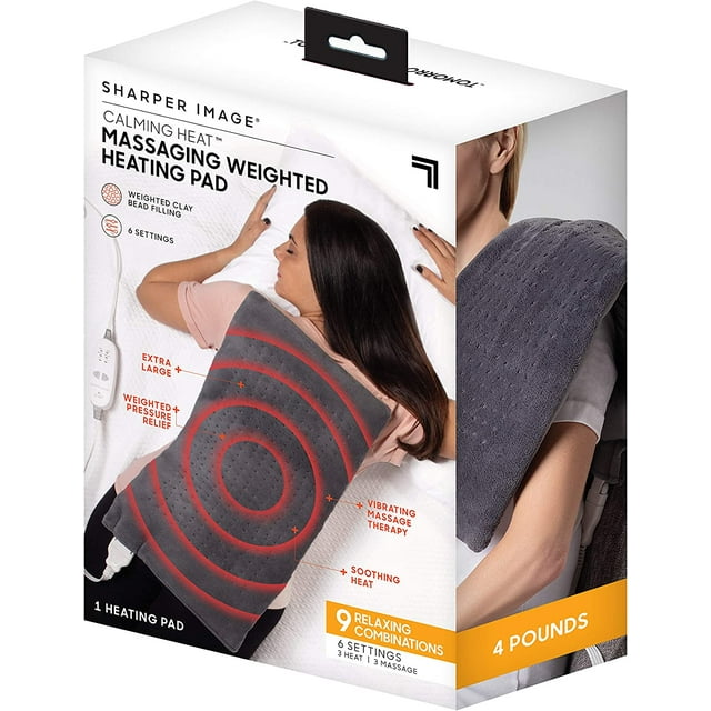 Calming Heat Massaging Weighted Heating Pad by Sharper Image Weighted