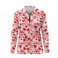 thumbnail image 3 of Uorisanigo Valentine's Day Heart Women's Golf Shirt Casual 1/4 Zipper Women's Long Sleeve Athletic Shirts Comfortable Tennis Tops for Tennis Hiking & Outdoor Sports, 3 of 7