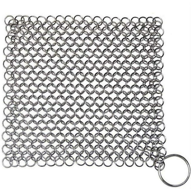 Cast Iron Cleaner, Stainless Steel Chainmail Scrubber Cast Iron Skillet Cleaner