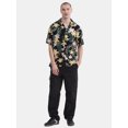 thumbnail image 2 of No Boundaries Men's & Big Men's Rayon Print Button Up Shirt with Short Sleeves, Sizes XS-5XL, 2 of 5
