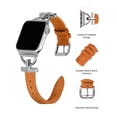 thumbnail image 4 of Wearlizer Leather Band Compatible with Apple Watch Band Women 38mm 40mm 41mm , Dressy Leather Strap with D-Shape Metal Buckle for iWatch Bands Series 8 SE 7 6 5 4 3 2 1, 4 of 7