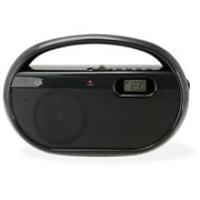 GPX R602B AM/FM Portable Clock Radio, Black