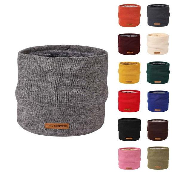 Horkkom Fleece Neck Gaiter Winter Double-Layer Warmer Thick Scarf Outdoor Ski Circle Scarves for Women Men