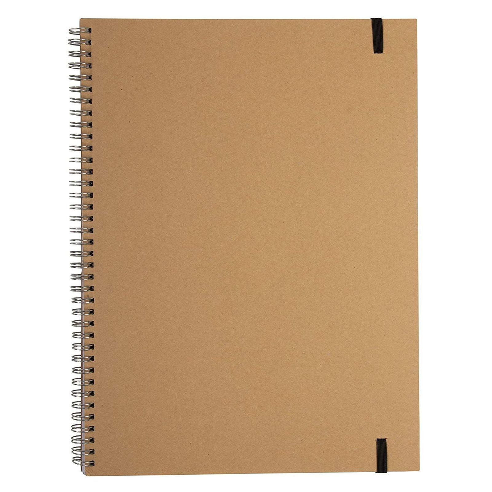 100 Pages 9.84 x 7.28 Inch 50 Sheets Solvang 2 Pcs B5 Spiral Lined Notebooks Kraft Cover Notepads for Travel School