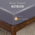 thumbnail image 7 of Bamboo Viscose Fitted Sheet 1 Pack Full Size Only,400 Thread Count,8-16" Deep Pocket,Bottom Sheet Colorfast Soft & Silky & Breathable(1 Fitted Sheet Only, Dark Grey, Full), 7 of 7