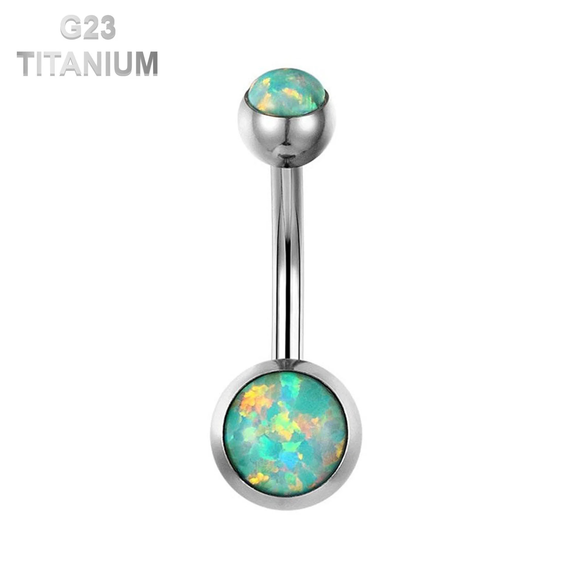 Titanium • Fire Opal, Belly Button Ring, 14G, Internally Threaded, Four Natural Colors • Vital Body Jewelry