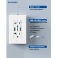 thumbnail image 2 of ELEGRP 3 Ports Dual Type A & Type C USB Charger Wall Outlet, 20 Amp Tamper-Resistant Outlet, with Wall Plate, White(2 Pack), 2 of 5