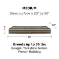 thumbnail image 2 of FurHaven Pet Dog Bed | Deluxe Memory Foam Indoor/Outdoor Mattress Pet Bed for Dogs & Cats, Striped Espresso, Medium, 2 of 6