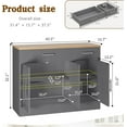 thumbnail image 2 of XgoodX Sideboard Buffet Cabinet with Storage, 43” Farmhouse Coffee Bar Storage Cabinet with Drawers and Shelves, Modern Buffet Table for Kitchen, Dining Room, Grey, 2 of 9
