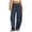 Navy, variant on Domzest Striped Pants for Women Drawstring Elastic High Waist Wide Leg Linen Blend Trousers Casual Comfy Palazzo Pants with Pockets Black XL