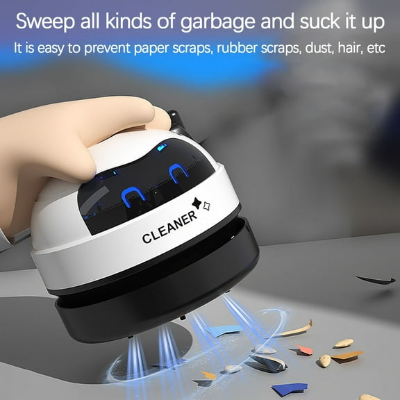 Mini Desktop Vacuum Cleaner, Usb Charging Portable Keyboard Cleaner with Nylon Brush & Porous Filter, 500mah Battery for Crumbs & Debris Removal on Desks, Sofas, Cars, and Beds,Vsgery