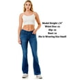 thumbnail image 4 of Jvini Women's Flare Jeans Pull-On High Waisted Stretch Denim Jeggings Medium Blue Wash 31" Inseam, 4 of 6